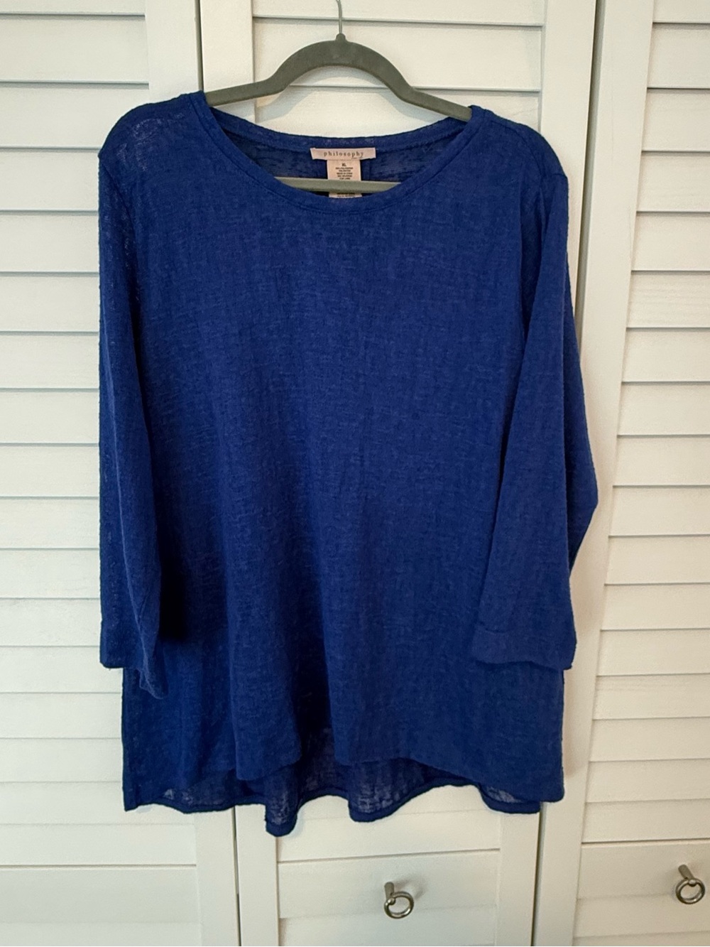Philosophy Relaxed Lightweight Tunic in Cobalt Blue Jewel Fall Office Business